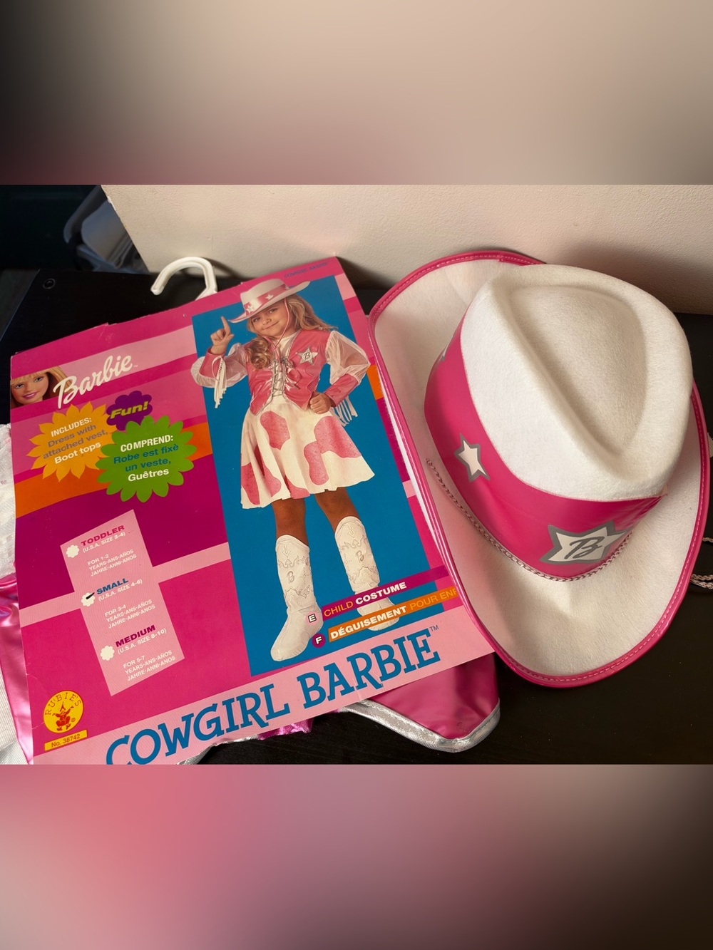 Rubie's Vintage Cowgirl Barbie Halloween Costume Size 3-4 Years
